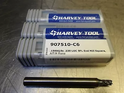 3 NEW! Harvey Tool 5/32 (.1562 ) Carbide Endmill 5FL .235 LOC 1/4 SHK 907510-C6 • $10