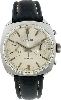 Vintage Baylor 2 Register Chronograph Wristwatch Venus 210 Swiss Stainless Steel • $625