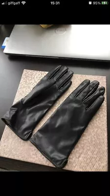 Real Black Leather Gloves With Soft Inner Lining- Size: Small H&M - Brand New • £8.50