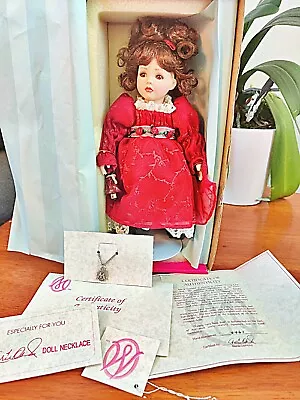 Marie Osmond Young Love Rose Bud Porcelain Doll 9  COANecklace Box. Never Used • $25.50