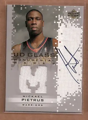 2003-04 UD Glass Monumental Marks #PIJ Mickael Pietrus Auto/Jersey • $8.40