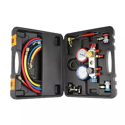 $31.69 • Buy 4-Way Refrigeration Manifold Gauge Set R410 R22 R134a Professional AC/HVAC Tools