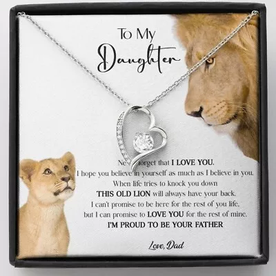 To My Daughter Necklace Gift For Daughter From Dad Forever Love Necklace Birt • $22.99