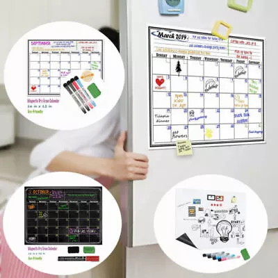 Refrigerator Magnetic Dry Erase Whiteboard Calendar Monthly Daily Planner Board • $7.99