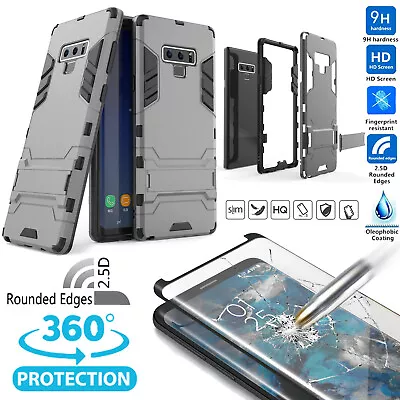 For Samsung Galaxy S10 S9 S8 S7 Case Shockproof Kickstand Cover +Tempered Glass • $13.29