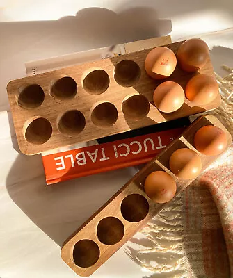 6 Or 12-hole Wooden Fresh Egg Holders Egg Holders For Counter • £14.99