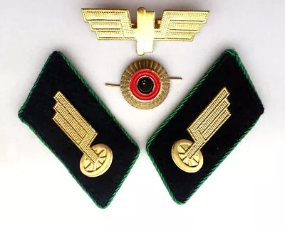 DEUTSCHE REICHSBAHN DDR Hat Badge Collar Tabs (for Uniform) East German Railroad • $67.43