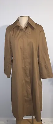 Vtg Brown Beige Trench Coat Rain Over Long Detective Spy Xl Taiwan • $39