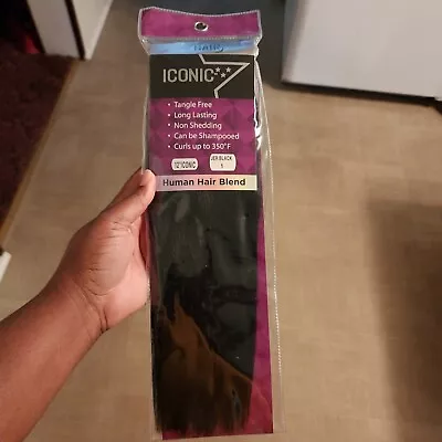 My Hair Iconic Jet Black 1 Human Hair Blend 12  NEW • $6
