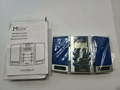 Mbox Mini Boom Box Alarm Clock Radio R16 101873 Blue 6 1/4 L X 4 H X1 W ** • $9.99