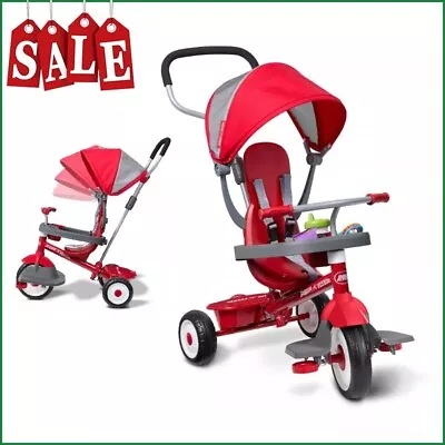 Radio Flyer 4-in-1 Stroll 'N Trike Tricycle For Kids Red • $75.99