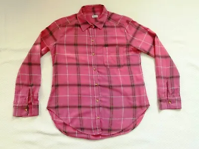 Ladies Hollister Deep Pink Plaid Shirt Size Small 100% Cotton Super Condition • £1.99