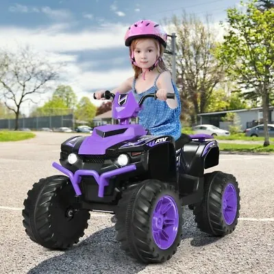 12V Kids 4-Wheeler ATV Quad Ride On Car For Backyard W/ LED Light & Music Purple • $193.96