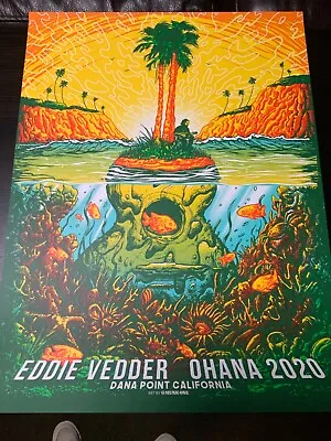 EDDIE VEDDER Concert Gig Poster Print OHANA FESTIVAL 2020 Pearl Jam Munk One • $99