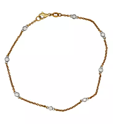 Vintage Dainty Designer A&g Diamond By The Yard Bracelet 14k Yellow Gold ~8.75  • $47