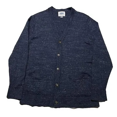 Old Navy Cardigan Sweater Men’s Large Blue Speckled Hipster Button Up Casual Y2K • $24.99