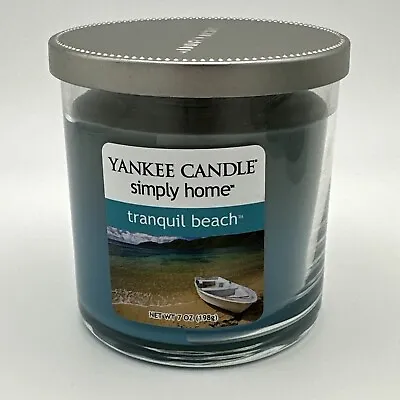 Yankee Candle ~ Tranquil Beach ~ 7oz Tumbler ~ Simply Home ~ Rare Discontinued • £19.46