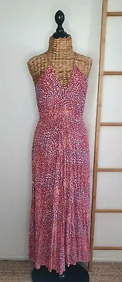 Witchery Leopard Print Sleeveless Halter Maxi Drawstring Dress Size 8  • $27.87