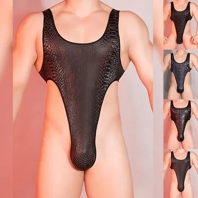 Fashionable Men's Y Back Muscle Vest Thong Leotards Gym Singlet Underwear • $26.04