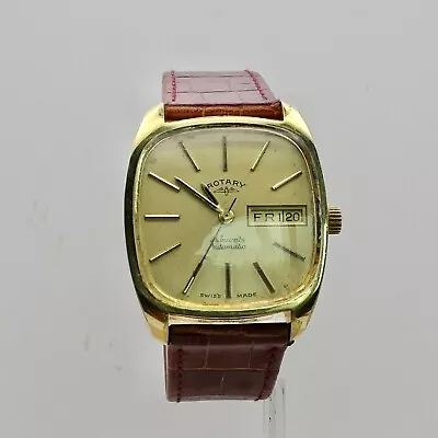 Rotary Square Cased Gold Pltd Wristwatch Swiss Made Keeping Great Time 30mm • £19.99