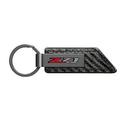 Chevrolet Z71 Carbon Fiber Texture Strap Black Bar Key Chain • $19.99