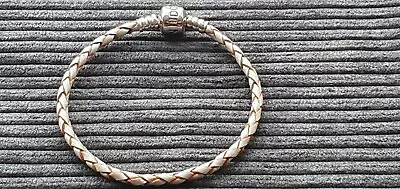 Pandora - S925 ALE - Leather Bracelet With Barrel Clasp - 18 Cm - 4.6g • £14.50