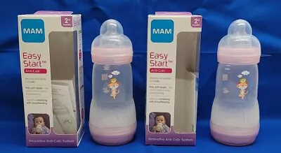 2 New Pink MAM Easy Start Anti-Colic Bottles 9 Oz! ~Check Them Out~ • $13.95