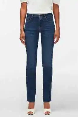 7 For All Mankind Straight Kimmie Wash Blue Jeans • £50