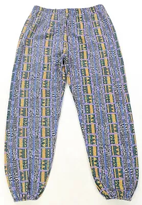 Rare Vintage Crazy Abstract Striped Print Lounge Joggers Sweatpants Pants 90s L • $19.99