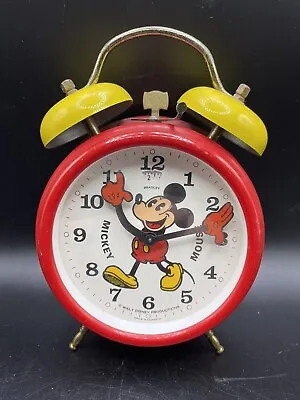 Vintage Made In Germany Bradley Walt Disney Mickey Mouse Alarm Clock Wind Up • $28