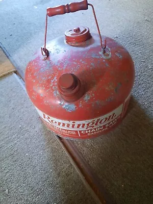 Vintage 2.5 Gallon Metal Gas Can Remington Chainsaw Saw Fuel Can  • $45