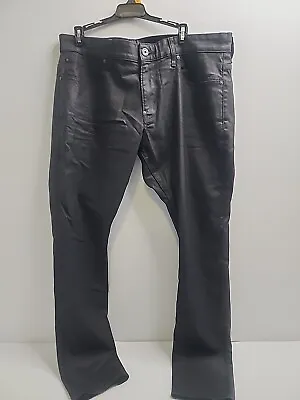 G Star Raw D-Star 5 Pocket Wax Black Jeans 38X32 • $69.95