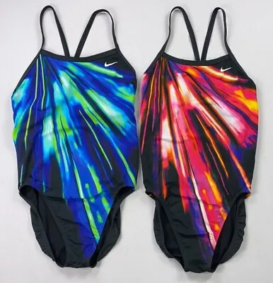 Women's Nike Hydrastrong Space Highway Racerback One Piece Swimsuit Swim • $36.99