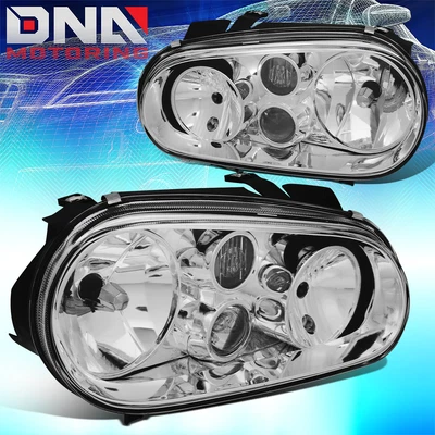 $98.99 • Buy For Volkswagen Euro Golf Iv 1999-2006 Chrome Housing Headlight Head Light Lamp