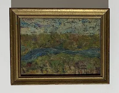 BUCKS COUNTY PENNSYLVANIA IMPRESSIONIST PAINTING UPPER BLACK EDDY SIGNED 1920’s • $150