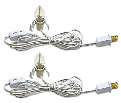 2-Pack Accessory Cord With 2 C7 LED Night Light Bulb Candelabra-Base E12 Socket • $14.60