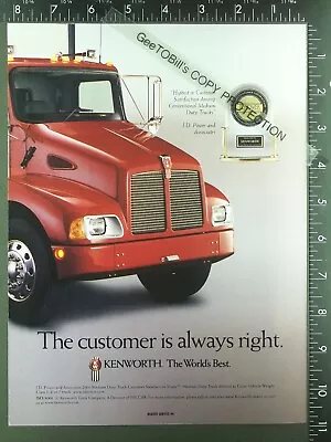 2001 ADVERTISEMENT For Kenworth Medium Duty Tow Truck Wrecker Etc. • $14