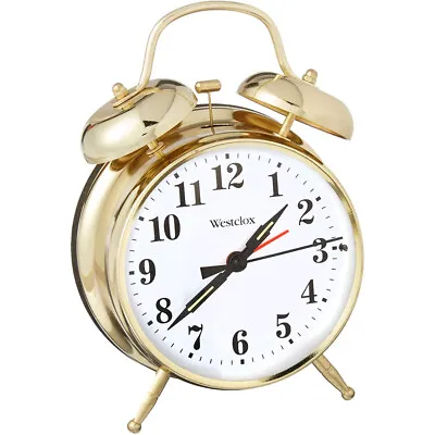 Westclox Big Ben Twin Bell Alarm Clock Quartz Analog Dial Light 70010G New Gold • $16.95