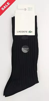 Lacoste Black Mercercised Cotton Socks Crocodile Logo Uk Size 7.5-11 Rrp £15 • £9.95