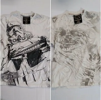 2 STAR WARS MARC ECCO Cut & Sew 2x Shirt Mens Size Small S Medium M Tshirt Lot • $17