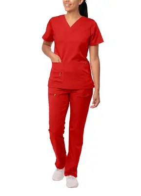 Adar Uniforms Women's Scrub Set - Enhanced V-Neck Top/Multi Pocket Pants • $60.19