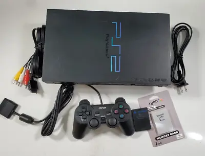 $43 • Buy TESTED Sony PS2 SCPH-30001 R Playstation 2 Console System Bundle PS1 PSX PSOne