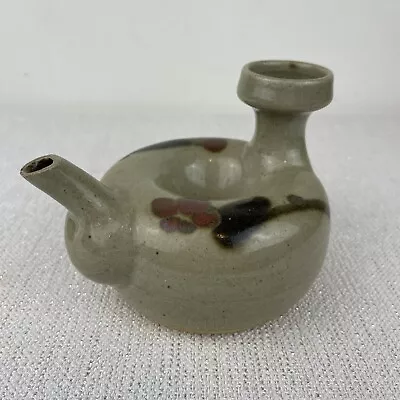 RARE Vintage Ceramic Pottery Japanese Round Donut Hole Tokoname Sake Teapot • $38