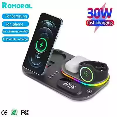 30W 4 In 1 Wireless Fast Charging Station  For Samsung Galaxy Watch 6/5/Pro/4/3 • $15