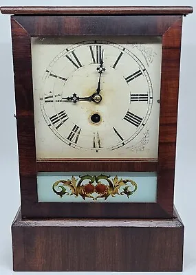 Antique Working 1870's E.N. WELCH MFG. CO. Mahogany Cottage Mantel Shelf Clock • $124.99