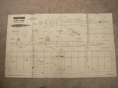 Keil Kraft Kit Plans Of Stunt King A Vintage CL Stunt Model Of 37 1/2  Span • £5