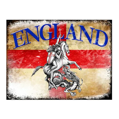 Metal Tin Sign Plaque Retro St George Dragon Home Bar Man Cave Garage Shed 13907 • £3.95