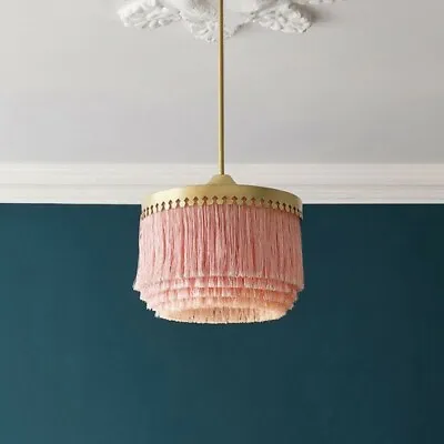 $169.99 • Buy Pink Fringe Pendant Light Girls Room Tassel Lighting Lamp LED Pendant Light 