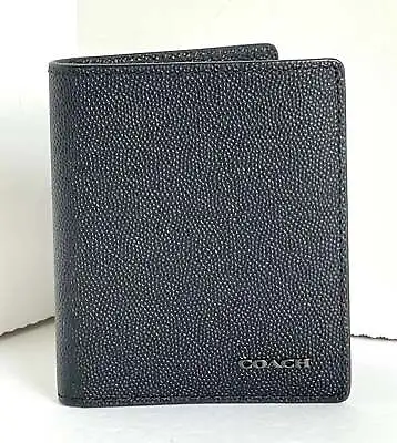 Coach Wallet Mens Black Billfold Slim Leather Compact Bifold #66833 • $89.98