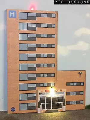 O Scale Scratch Built  HOSPITAL  Building Flat LED First Responders - MTH Lionel • $29.99